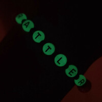 HBCU 🧡💚🐍 GLOW IN THE DARK ALPHABET BRACELET🐍🐍🧡💚 READY-MADE🎨⏳️ By Nubian Collection Artwear 👑 - Thumbnail 4