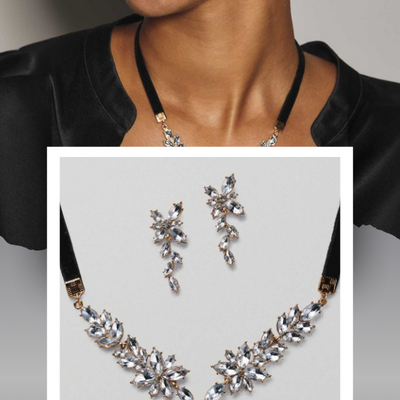 Crystal cascade necklace & earring set - final sale - Thumbnail 5