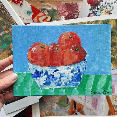 “gathered”  5x7 inch still life, original painting no.02
