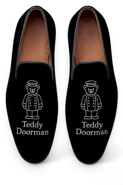 Crafted Leather Classic Black Velvet Loafers Shoes