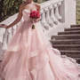 Tiers Ruffle Sweetheart Blushing Pink Sleeveless Organza Backless Wedding Dresses-1