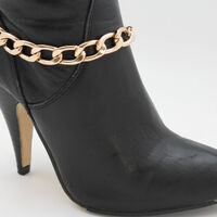 Women Gold Metal Boot Chain Links Shoe Charm Western Fashion Jewelry Classy Style - Thumbnail 8