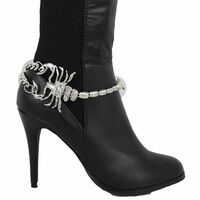 Women Silver Metal Boot Chain Scorpion Shoe Charm Western Fashion Jewelry  - Thumbnail 7