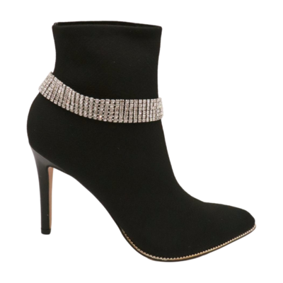 Women silver metal boot chain bracelet rhinestones band shoe charm anklet western fashion jewelry 