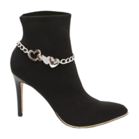 Women Silver Metal Boot Chain Love Heart Shoe Charm Western Fashion Jewelry  - Thumbnail 5