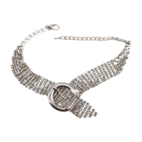 Women Silver Metal Boot Chain Bracelet Bling Belt Buckle Shoe Charm Anklet Western Fashion Jewelry  - Thumbnail 1