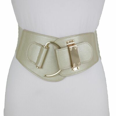 Women cinch champagne light gold color belt hook buckle plus size l xl xxl