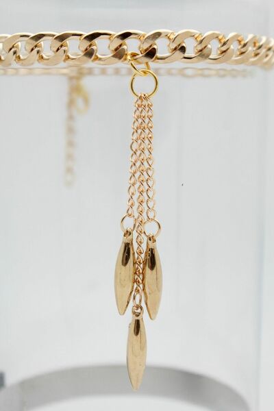 Women Gold Boot Anklet Chain Strap Bracelet Tassel Shoe Leaf Fringes Charms