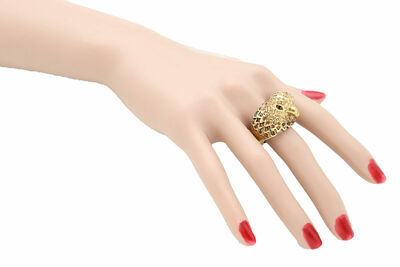 Women Gold Metal Ring Exeptional Style Jewelry Bird Head Eagle Stretch Band
