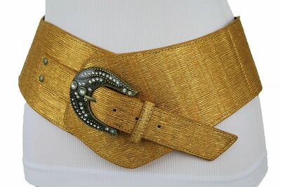 Women Waist Hip Gold Wide Western Rodeo Corset Fashion Belt Hip Waist S M