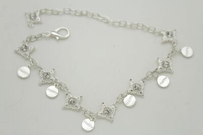 Women Western Boot Bracelet Silver Metal Chain Anklet Happy Shoe Charm Gift