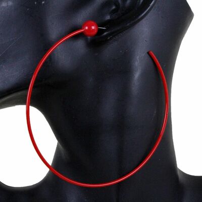 Women fashion jewelry earrings huge hoop red color metal sexy party club