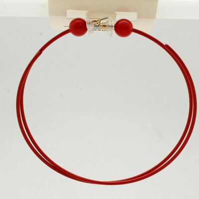 Women red color jewelry earrings big size round hoop hip hop style bling 