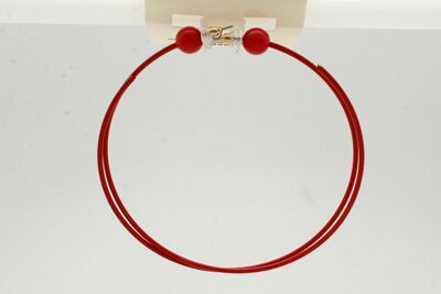 Women Red Color Jewelry Earrings Big Size Round Hoop Hip Hop Style Bling 