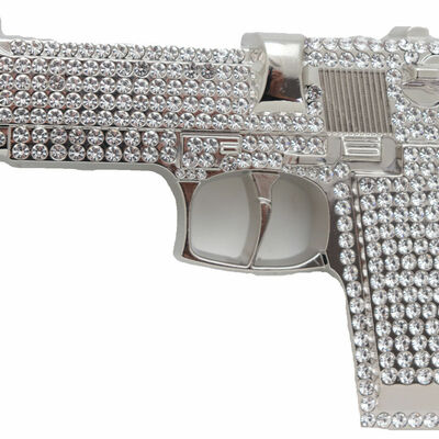 Men belt buckle silver metal western fashion weapon gun pistol day night wear