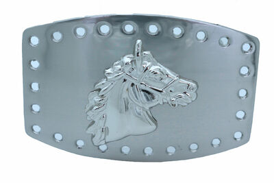 Men Cowboy Western Fashion Belt Buckle Silver Metal Rodeo Horse Texas Accessory