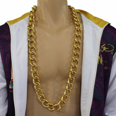 Men fashion necklace chunky gold metal chain link long maimi beach hip hop