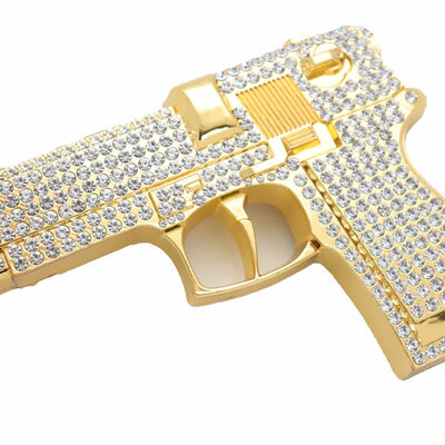Men gold metal belt buckle western fashion gun bold biker motorcycle accessory