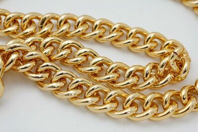 Men Gold Metal Chain Thick Link Hood Long Necklace Bulky Gangster Bold Hip Hop 