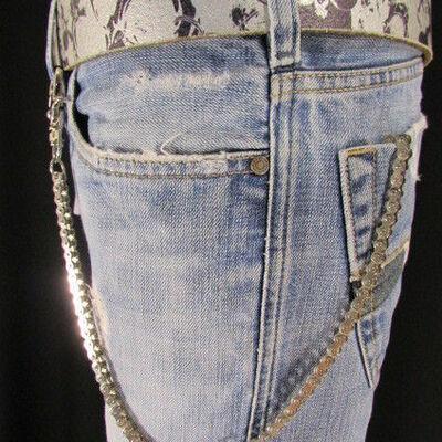 Men silver metal wallet chain fashion key thin motorcycle rocker jeans biker