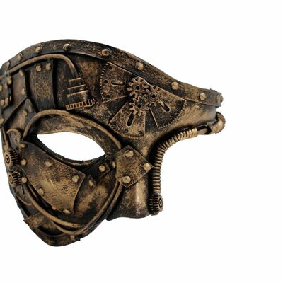 Men women gold halloween costume half face mask steampunk rave mardi gras party