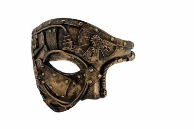 Men Women Gold Halloween Costume Half Face Mask Steampunk Rave Mardi Gras Party