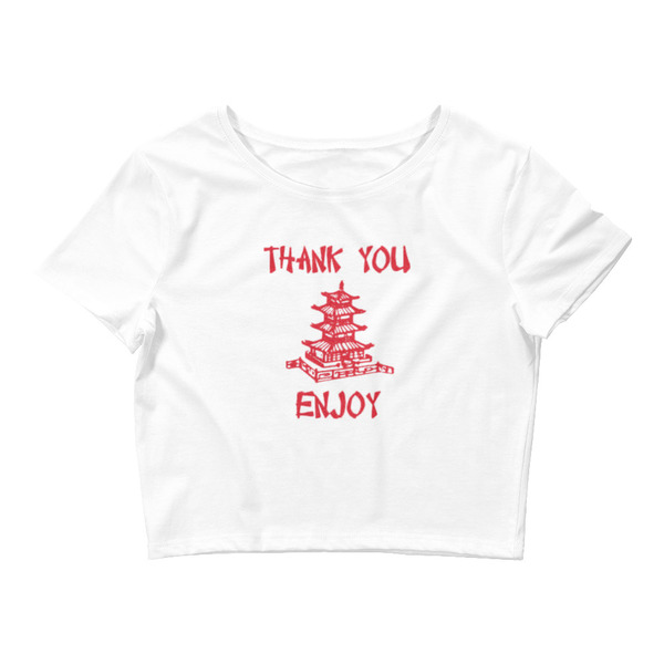 Thank You Enjoy Chinese Takeout Crop Tee