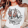 Everything's Fine Skull & Flames Graphic Tee or Sweatshirt-1