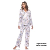 White Mark Women's Long Sleeve Floral Pajama Set - Thumbnail 1