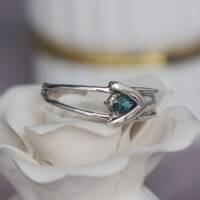 Stylist--Natural Blue Tourmaline Indigolite Ring 925 Sterling Silver Ring US size 7 Brilliant Gemstone - Thumbnail 4