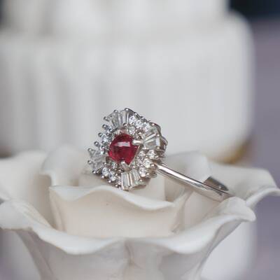 Cz halo natural red spinel ring jedi spinel 925 sterling silver ring for women anniversary gift birthday gift(see description)  us 6