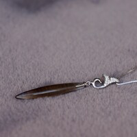 Natural Smoky Quartz Pendant 925 Sterling Silver Pendant Simple Pendant (buy 1 give 1 silver chain for free) - Thumbnail 3