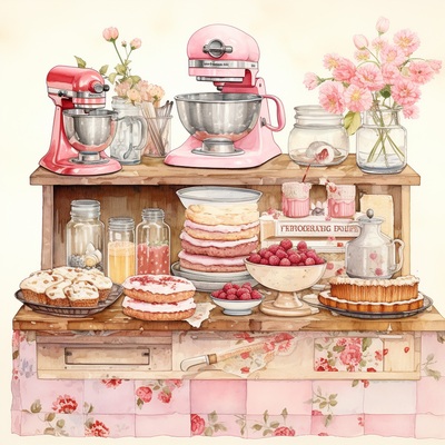 Sweet desserts cross stitch pattern