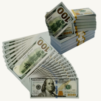 Prop Money $100 Full print,225 Pieces fake bills Double sided movie dollar for education, video, game ,fun,gift,play money - Thumbnail 2