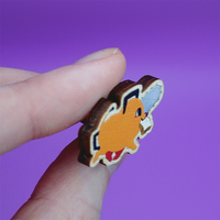 Pochita Bread Wooden Pin - Thumbnail 3
