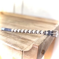 1-Row Large Dome stud narrow wristband - Thumbnail 6