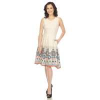 White Mark Women's Fit and Flare Knee Length Dress - Thumbnail 3