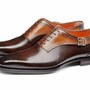 Real Soft Tan Brown OXFORD Style Buckle Strap Pure LEATHER Men Office Shoes-4