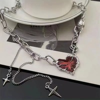 Red Love tassel chain necklace  - Thumbnail 2