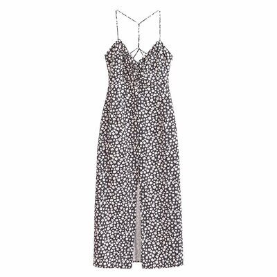 Elegant daisy print sling dress