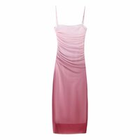 Elegant Tulle Print Slip Dress - Thumbnail 1