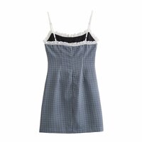 Fashionable patchwork short suspender dress - Thumbnail 1