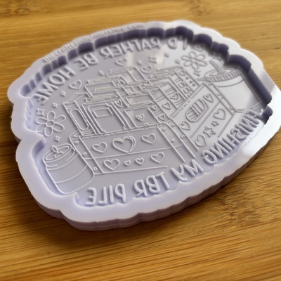 4" i'd rather be home silicone mold