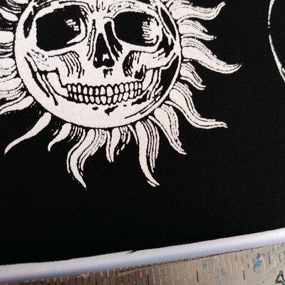 Sun & moon skulls goth punk horror patch set