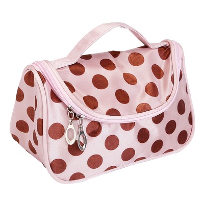 Travel Makeup Bag Portable Cosmetic Organizer with Cosmetic Mirror Waterproof Toiletry Wash Bag for Women-Coffee