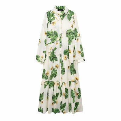 Street fashion floral print dress - Thumbnail 5