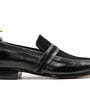Men's Handmade Black Leather Suede Round Toe Loafers, Men Dress Formal Party Loafers-2