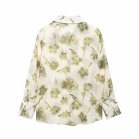 Fashion Tops Floral Print Long Sleeve Shirt - Thumbnail 1