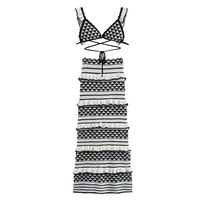 Fashion knitted sling + skirt two-piece suit - Thumbnail 5
