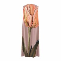 Temperament Positioning Print Tube Top Slit Dress - Thumbnail 2